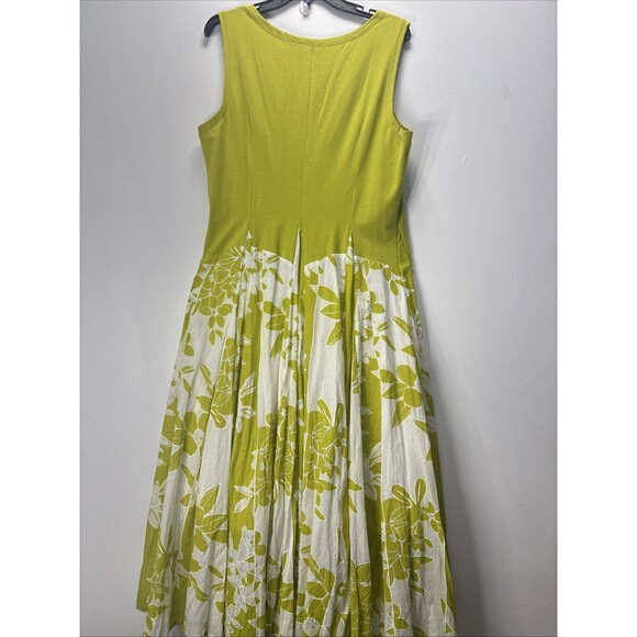 ESY STUDIO EY   Women’s Maxi  Dress Pistacho Creen Sz L Flare Linen Cotton - Picture 9 of 14